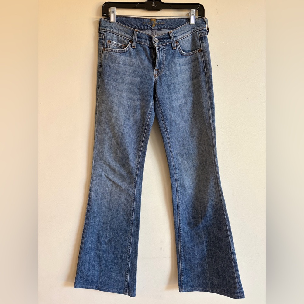 7 For All Mankind Womens Low Rise Flare Jeans Size 25